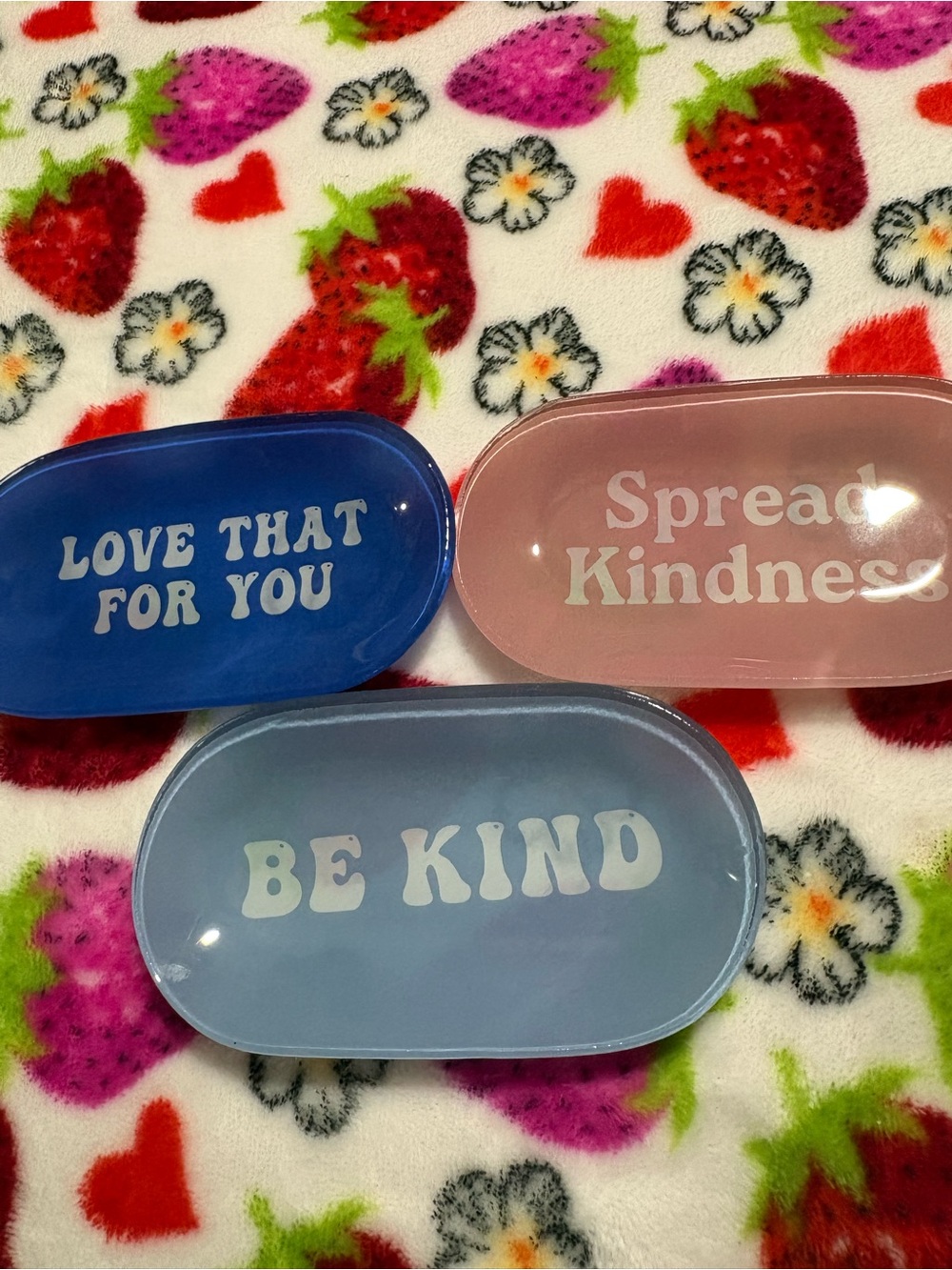 Be Kind / Spread Kindness Decorative Trinket Dish Set - Blue, Pink, Light Blue